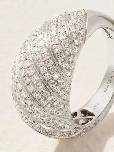 Anita Ko Domed 18-karat White Gold Diamond Ring | Thumbnail 4 Anita Ko Domed 18-karat White Gold Diamond Ring | Thumbnail 4