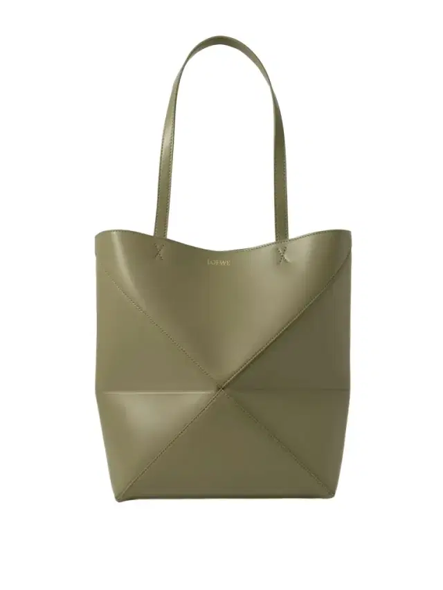 Puzzle Fold Convertible Medium Leather Tote