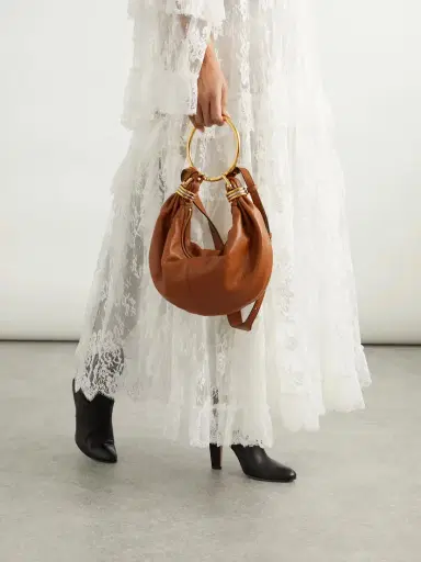 Chloé Bracelet Embellished Glossed Textured-leather Shoulder Bag | Thumbnail 2