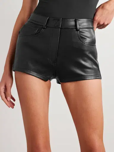 Norma Kamali Leather-like Shorts | Thumbnail 3 Norma Kamali Leather-like Shorts | Thumbnail 3