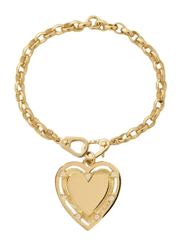 Heart Token - Love Heavy Belcher Sister Hook 18-karat Gold Diamond Bracelet