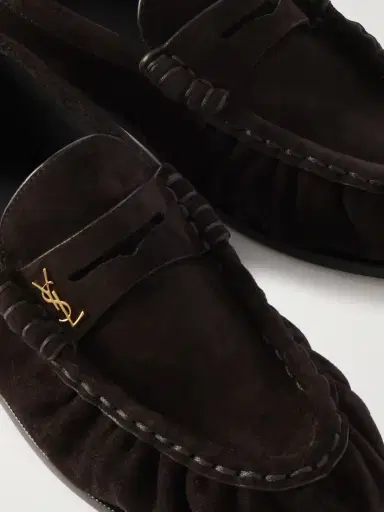 Saint Laurent Le Loafer Logo-embellished Suede Loafers | Thumbnail 4 Saint Laurent Le Loafer Logo-embellished Suede Loafers | Thumbnail 4