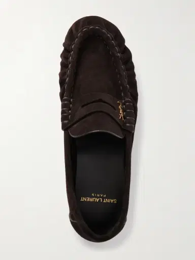 Saint Laurent Le Loafer Logo-embellished Suede Loafers | Thumbnail 5 Saint Laurent Le Loafer Logo-embellished Suede Loafers | Thumbnail 5