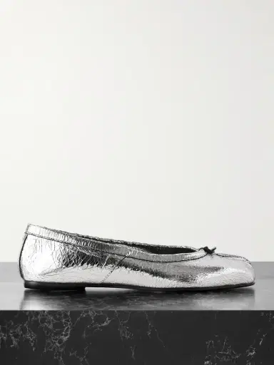 Maison Margiela Tabi Metallic Cracked-leather Ballet Flats | Thumbnail 1 Maison Margiela Tabi Metallic Cracked-leather Ballet Flats | Thumbnail 1