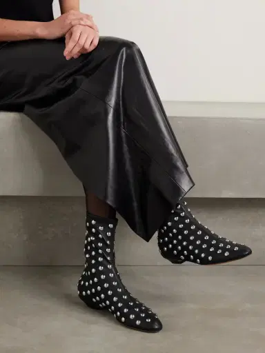 Khaite Studded Leather Ankle Boots | Thumbnail 2