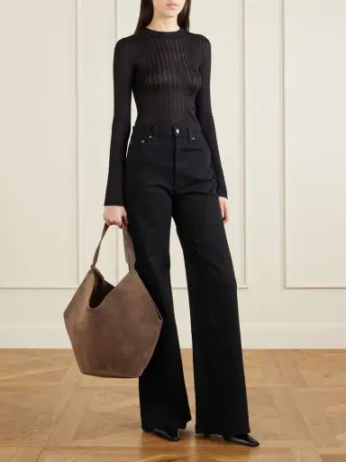 Khaite Lotus Medium Suede Tote | Thumbnail 3 Khaite Lotus Medium Suede Tote | Thumbnail 3