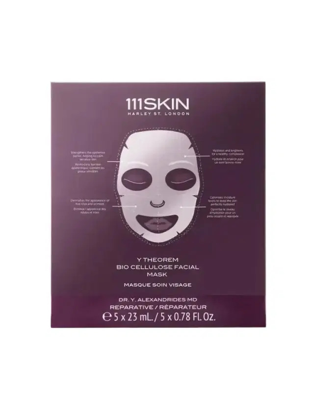 Y Theorem Bio Cellulose Facial Mask, 5 X 23ml