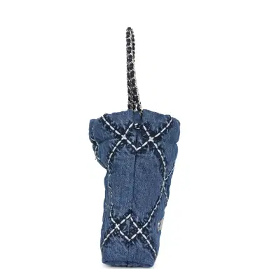 Chanel Chanel Mini 22 Bag Blue Stitched Denim Silver Hardware | Thumbnail 5