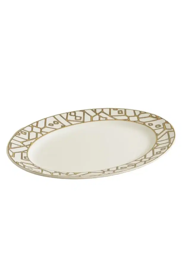Here Comes The Sun 40cm Gold-plated Bone China Platter