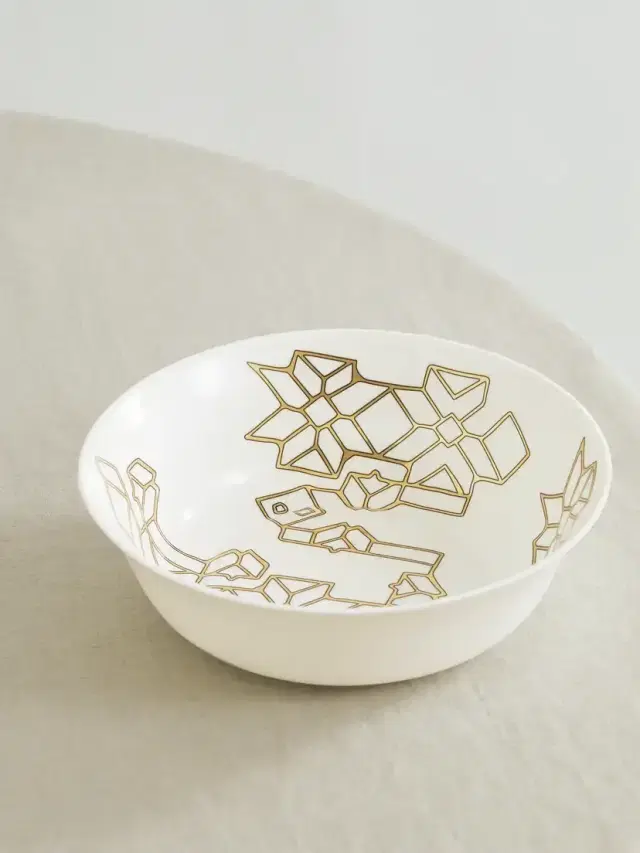 Here Comes The Sun 26mm Gold-plated Bone China Bowl