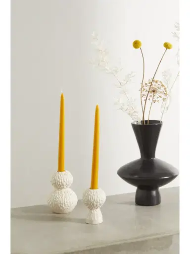 MARLOE MARLOE + Net Sustain Set Of Two Glazed Ceramic Candlestick Holders | Thumbnail 2