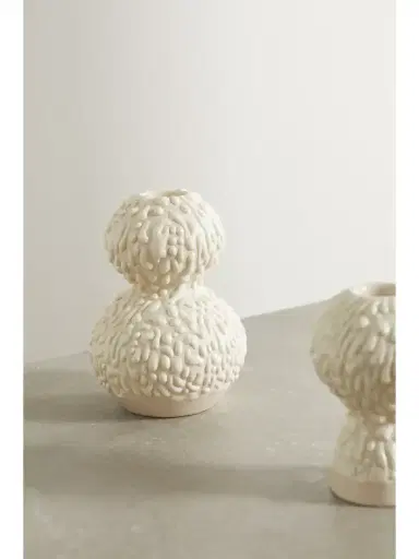 MARLOE MARLOE + Net Sustain Set Of Two Glazed Ceramic Candlestick Holders | Thumbnail 3