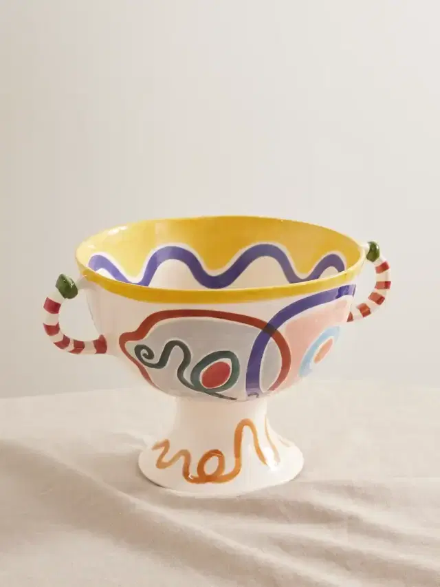 Rhidaa Painted Terracotta Fruit Bowl Rhidaa Painted Terracotta Fruit Bowl