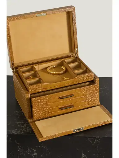 Smythson Mara Croc-effect Leather Jewellery Box | Thumbnail 2