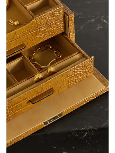 Smythson Mara Croc-effect Leather Jewellery Box | Thumbnail 4