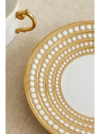 L'Objet Perlée Set Of Two Gold-plated Porcelain Teacup And Saucers | Thumbnail 4 L'Objet Perlée Set Of Two Gold-plated Porcelain Teacup And Saucers | Thumbnail 4
