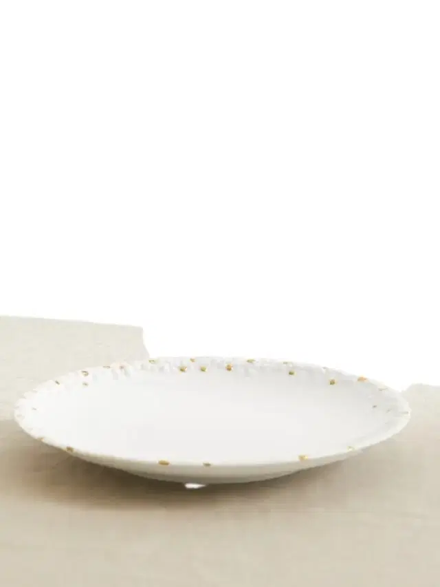L'Objet + Haas Brothers Mojave 27cm Gold-plated Porcelain Dinner Plate