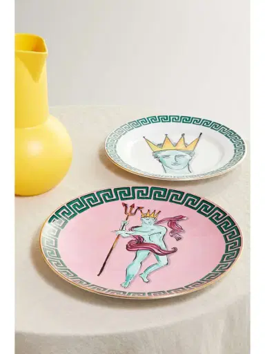 GINORI 1735 + Luke Edward Hall Il Viaggio Di Nettuno 33cm Gold-plated Porcelain Charger Plate | Thumbnail 2
