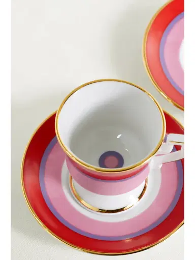 La DoubleJ Set Of Two Gold-plated Porcelain Espresso Cups And Saucers | Thumbnail 4 La DoubleJ Set Of Two Gold-plated Porcelain Espresso Cups And Saucers | Thumbnail 4