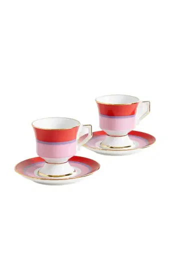 La DoubleJ Set Of Two Gold-plated Porcelain Espresso Cups And Saucers | Thumbnail 1 La DoubleJ Set Of Two Gold-plated Porcelain Espresso Cups And Saucers | Thumbnail 1