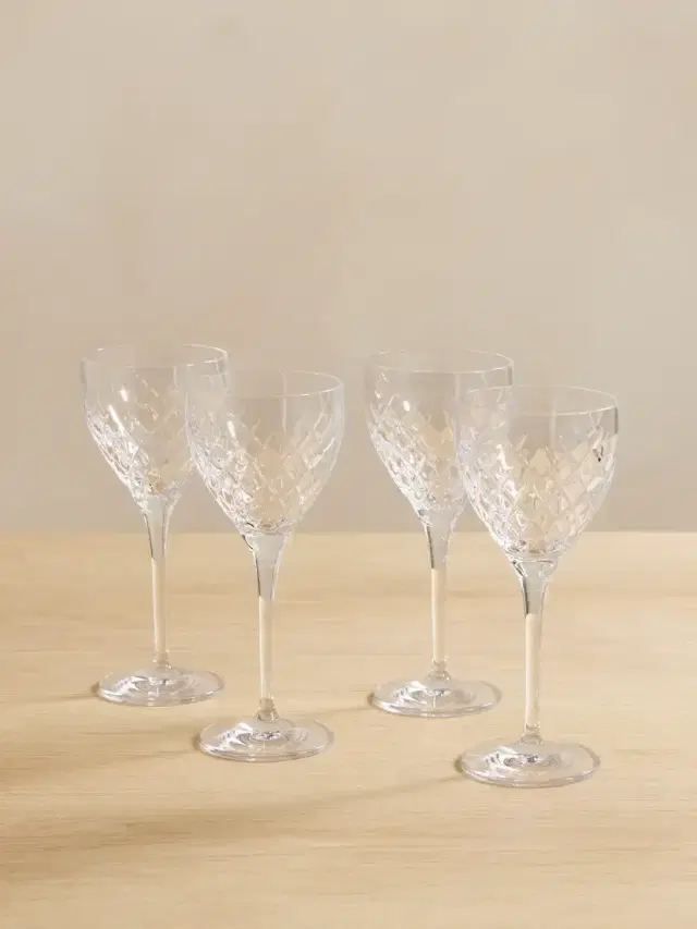 Barwell Set Of Four Cut Crystal Red Wine Glasses