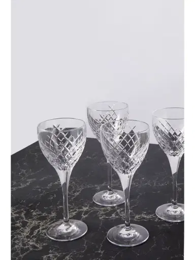 Soho Home Barwell Set Of Four Cut Crystal White Wine Glasses | Thumbnail 3