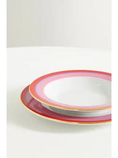 La DoubleJ Gold-plated Porcelain Soup And Dinner Plate Set | Thumbnail 3 La DoubleJ Gold-plated Porcelain Soup And Dinner Plate Set | Thumbnail 3