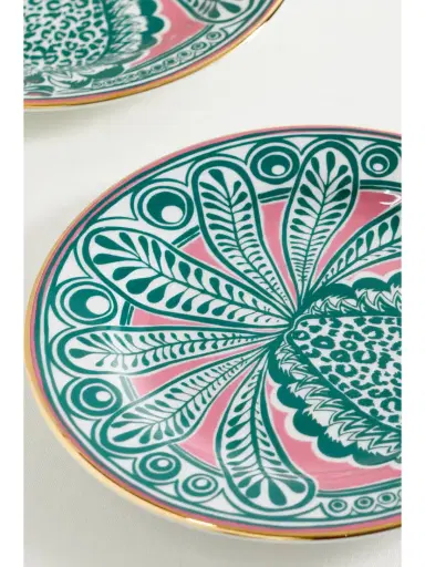 La DoubleJ Set Of Two Gold-plated Porcelain Dessert Plates | Thumbnail 4