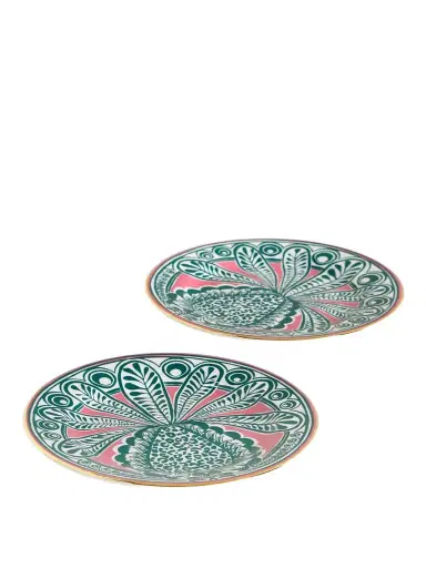 La DoubleJ Set Of Two Gold-plated Porcelain Dessert Plates | Thumbnail 1