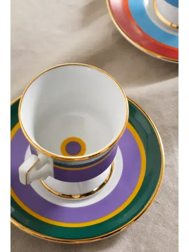La DoubleJ Set Of Four Gold-plated Porcelain Espresso Cups And Saucers | Thumbnail 4 La DoubleJ Set Of Four Gold-plated Porcelain Espresso Cups And Saucers | Thumbnail 4