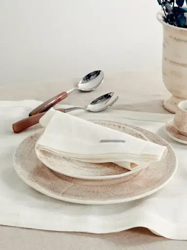 Brunello Cucinelli Set Of Two Bead-embellished Linen Placemats | Thumbnail 2