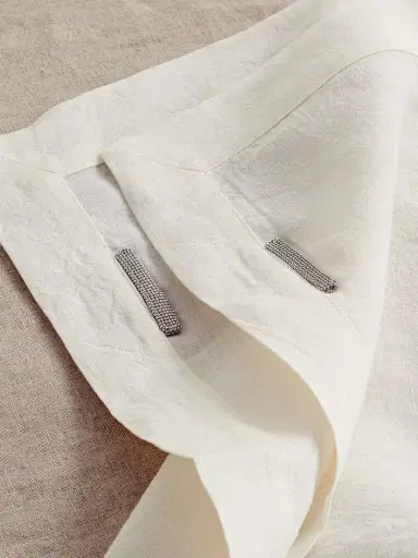 Brunello Cucinelli Set Of Two Bead-embellished Linen Placemats | Thumbnail 3