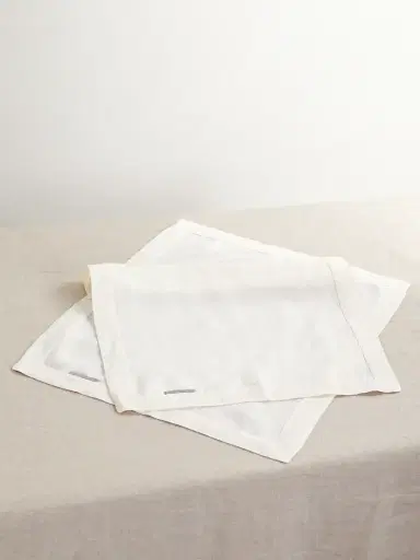 Brunello Cucinelli Set Of Two Bead-embellished Linen Placemats | Thumbnail 1