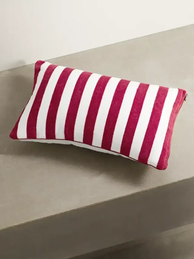 Loro Piana Striped Cotton-terry And Linen Beach Pillow