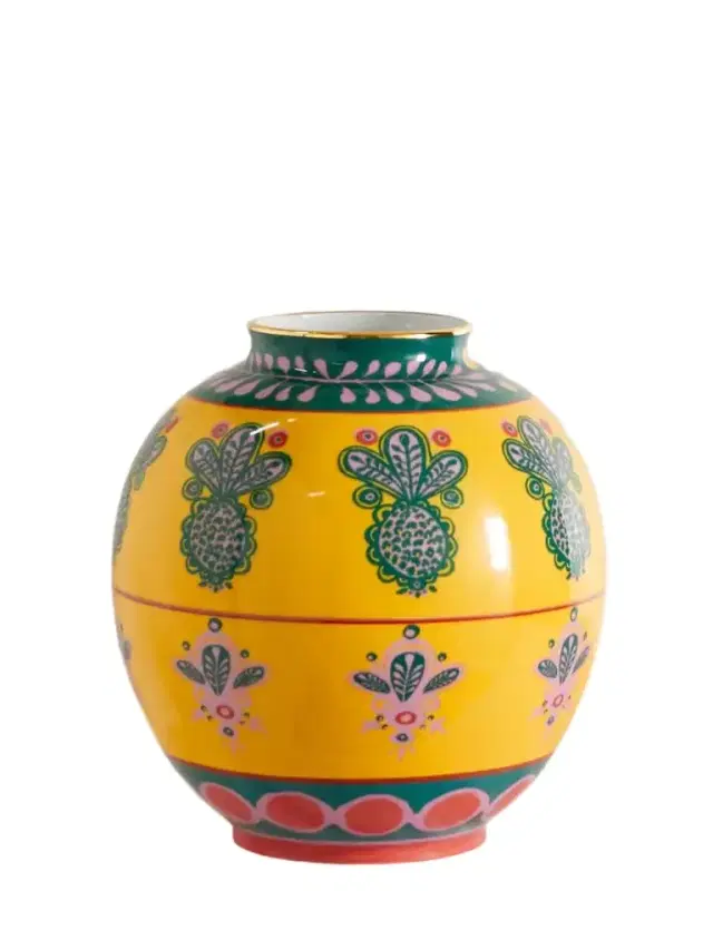 La DoubleJ Bubble Gold-plated Porcelain Vase