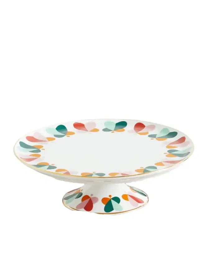 La DoubleJ Gold-plated Porcelain Cake Stand