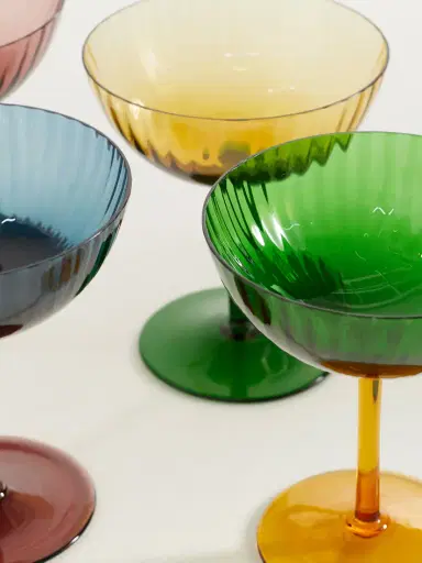 La DoubleJ Rainbow Set Of Four Murano Glass Champagne Coupes | Thumbnail 4 La DoubleJ Rainbow Set Of Four Murano Glass Champagne Coupes | Thumbnail 4