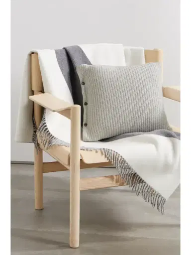 Brunello Cucinelli Ribbed Cashmere Down Cushion | Thumbnail 2