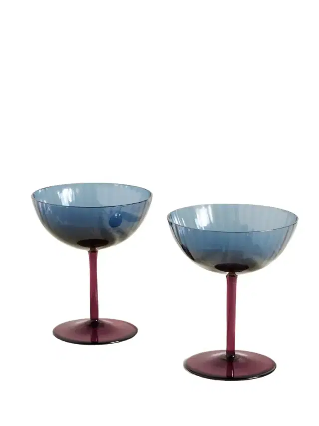 La DoubleJ Set Of Two Murano Glass Champagne Coupes