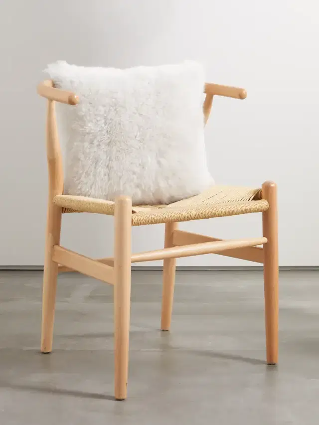 Shearling And Leather Cushion