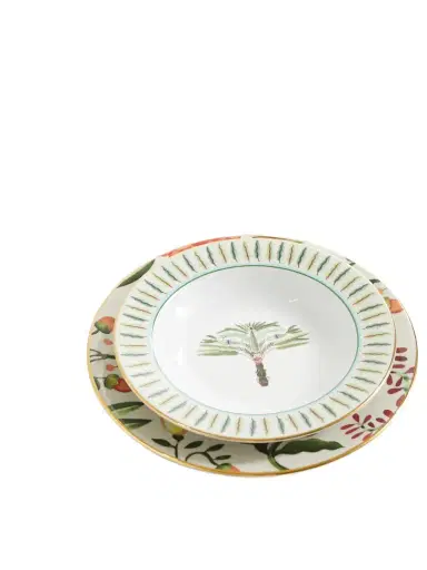 La DoubleJ Libellula Gold-plated Porcelain Soup And Dinner Plate Set | Thumbnail 1 La DoubleJ Libellula Gold-plated Porcelain Soup And Dinner Plate Set | Thumbnail 1