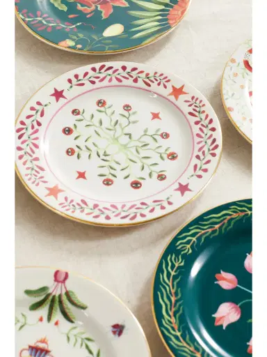 La DoubleJ Set Of Six Gold-plated Porcelain Dessert Plates | Thumbnail 4