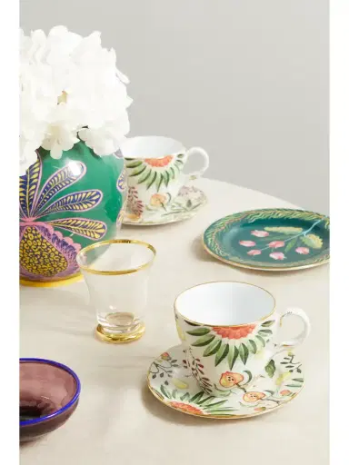 La DoubleJ Set Of Two Gold-plated Porcelain Espresso Cups And Saucers | Thumbnail 2 La DoubleJ Set Of Two Gold-plated Porcelain Espresso Cups And Saucers | Thumbnail 2