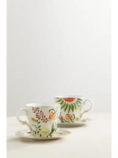 La DoubleJ Set Of Two Gold-plated Porcelain Espresso Cups And Saucers | Thumbnail 3 La DoubleJ Set Of Two Gold-plated Porcelain Espresso Cups And Saucers | Thumbnail 3