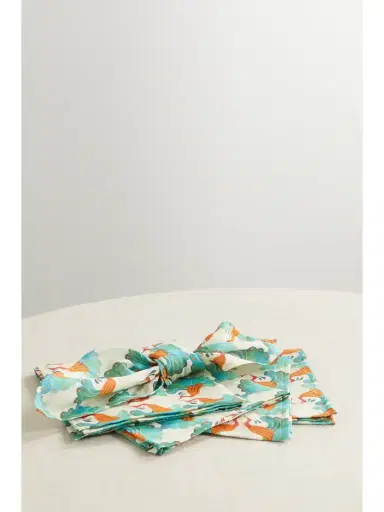 La DoubleJ Set Of Six Printed Linen Napkins | Thumbnail 1 La DoubleJ Set Of Six Printed Linen Napkins | Thumbnail 1