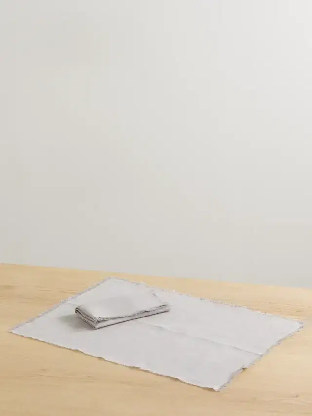 Brunello Cucinelli Frayed Linen Placemat And Napkin Set