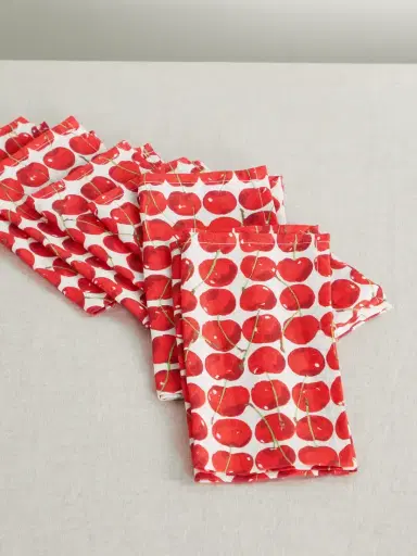 La DoubleJ Set Of Six Printed Linen Napkins | Thumbnail 1