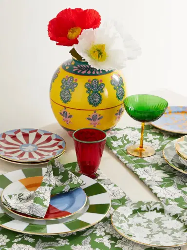La DoubleJ Set Of Six Gold-plated Porcelain Dessert Plates | Thumbnail 2