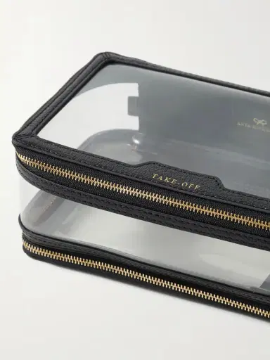 Anya Hindmarch In-flight Leather-trimmed Pvc Cosmetics Case | Thumbnail 3 Anya Hindmarch In-flight Leather-trimmed Pvc Cosmetics Case | Thumbnail 3