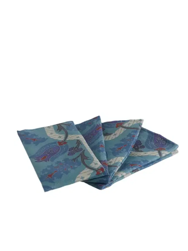 Topkapi Set Of Four Printed Linen Napkins